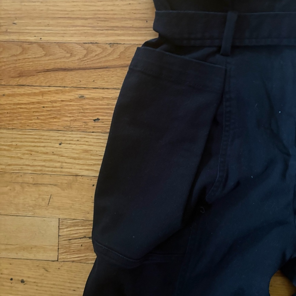 Banana Republic Black High Rise Twill Belted Crop Trousers Size 10 - Picture 5 of 8
